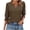 Coffee, variant on Staron Women's Casual Loose V Neck 3/4 Sleeve Tops Smocked Cuff Solid Color Blouse Spring Fashion Basic Comfy Relaxed Shirt, Purple L