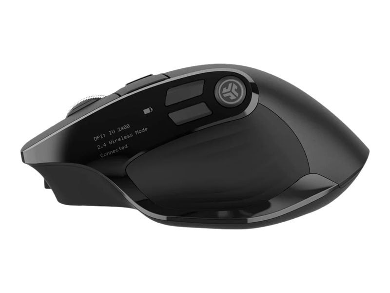 JLab Epic  Mouse, Right-Handed,  Optical, 9 buttons, Wireless - 2.4 GHz, Bluetooth 5.2, USB wireless receiver, Black