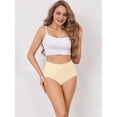 thumbnail image 4 of Women No Show High Waisted Panties Tagless Wave Edge Full Coverage Ladies Briefs Color XS, 4 of 8