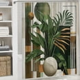 thumbnail image 6 of Orinice Ambesonne Green Shower Curtain, Abstract Jungle Theme Tropical Monstera Leaves with Mid Century Boho Details, Cloth Fabric Bathroom Decor Set with Hooks,  36x72, 6 of 7
