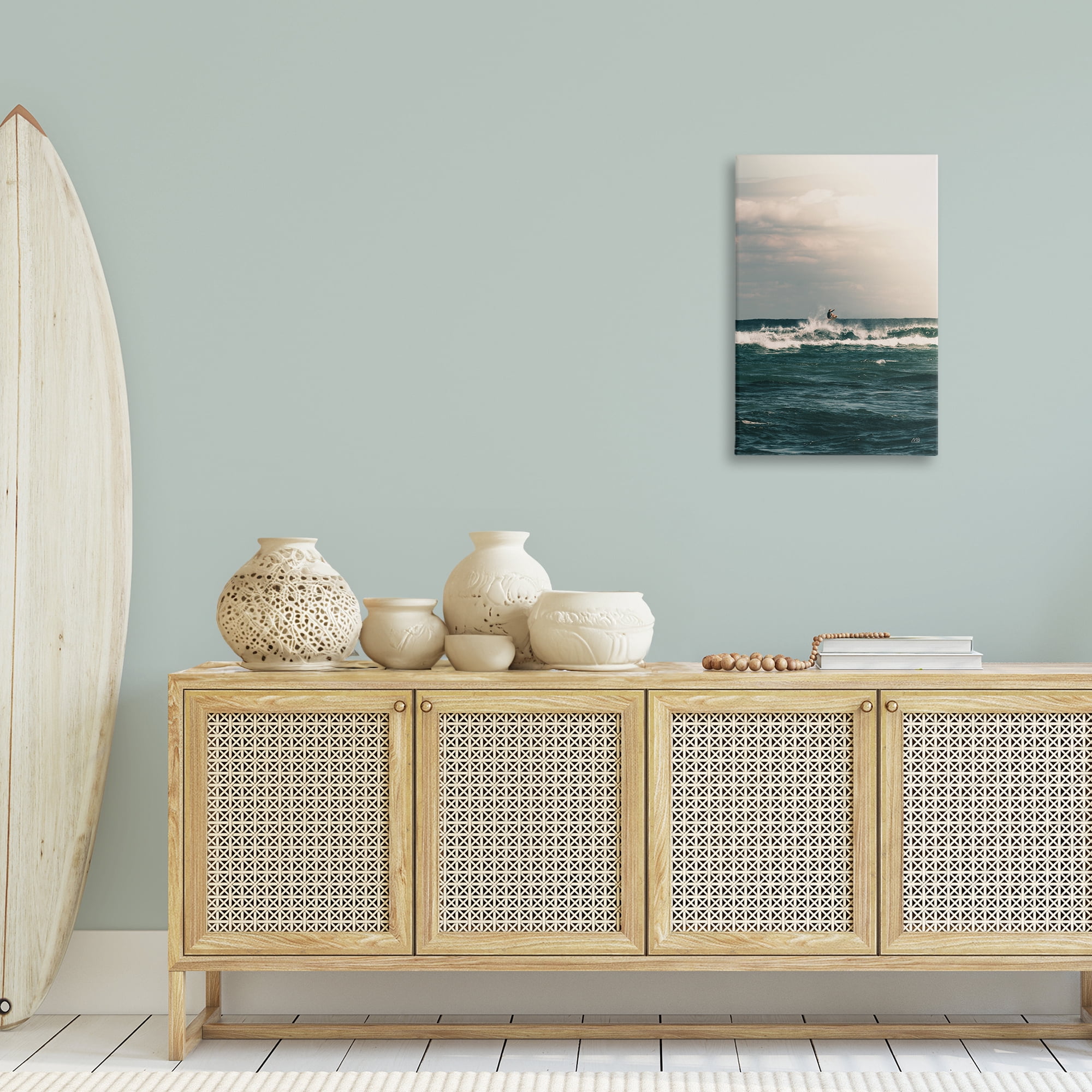 Stupell Industries Ride The Tide Surfer Nautical & Beach Photography Wrapped Canvas Art Print Wall Art, 20 x 30