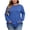 Blue, variant on Perfectbot Women's Plus Size Long Sleeve T-Shirt Crewneck Raglan Loose Fit Thumbhole Soft Casual Tee L-4X
