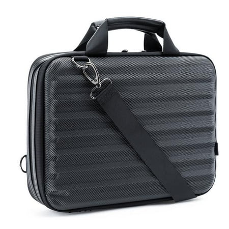 LAX 13-Inch Laptop and Tablet Case â Protective Outer Hard-Shell Shoulder Bag Sleeve - 10 Pockets for Tablet, Smartphone, Pens, Cards - Moisture & Water Resistant - Removable Strap - Leather Handles
