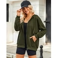 thumbnail image 4 of Zeagoo Womens Zip Up Hoodies Long Sleeve Lightweight Fall Oversized Casual Sweatshirts Jacket with Pocket, 4 of 6