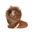 thumbnail image 2 of Bumper EC80 Women Suede Round Toe Folded Fox Fur Winter Boot - Brown (Size: 8.5), 2 of 5