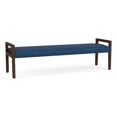 thumbnail image 1 of Pemberly Row Waiting Reception 3 Seat Bench Wood Frame in Blue, 1 of 5