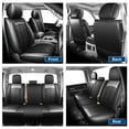 thumbnail image 2 of 5 Seats Tailored For 2007-2024 Chevrolet Silverado 1500 2500HD 3500HD Car Seat Cover Set PU Leather Black&Gray, 2 of 10