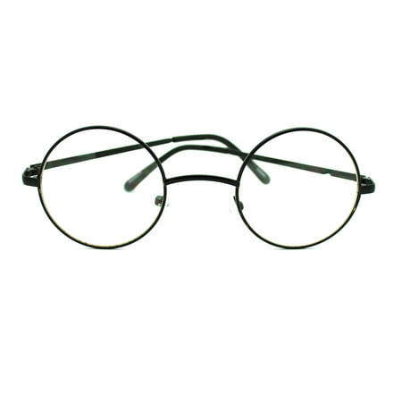 Metal Frame John Lennon Circle Lens Round Eyeglasses - Black