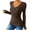 Brown, variant on BLVB Women's Long Sleeve Tops Slim Fitted V Neck Wrap Going out Top Casual Ribbed Knit Sweaters Trendy Fall Blouse