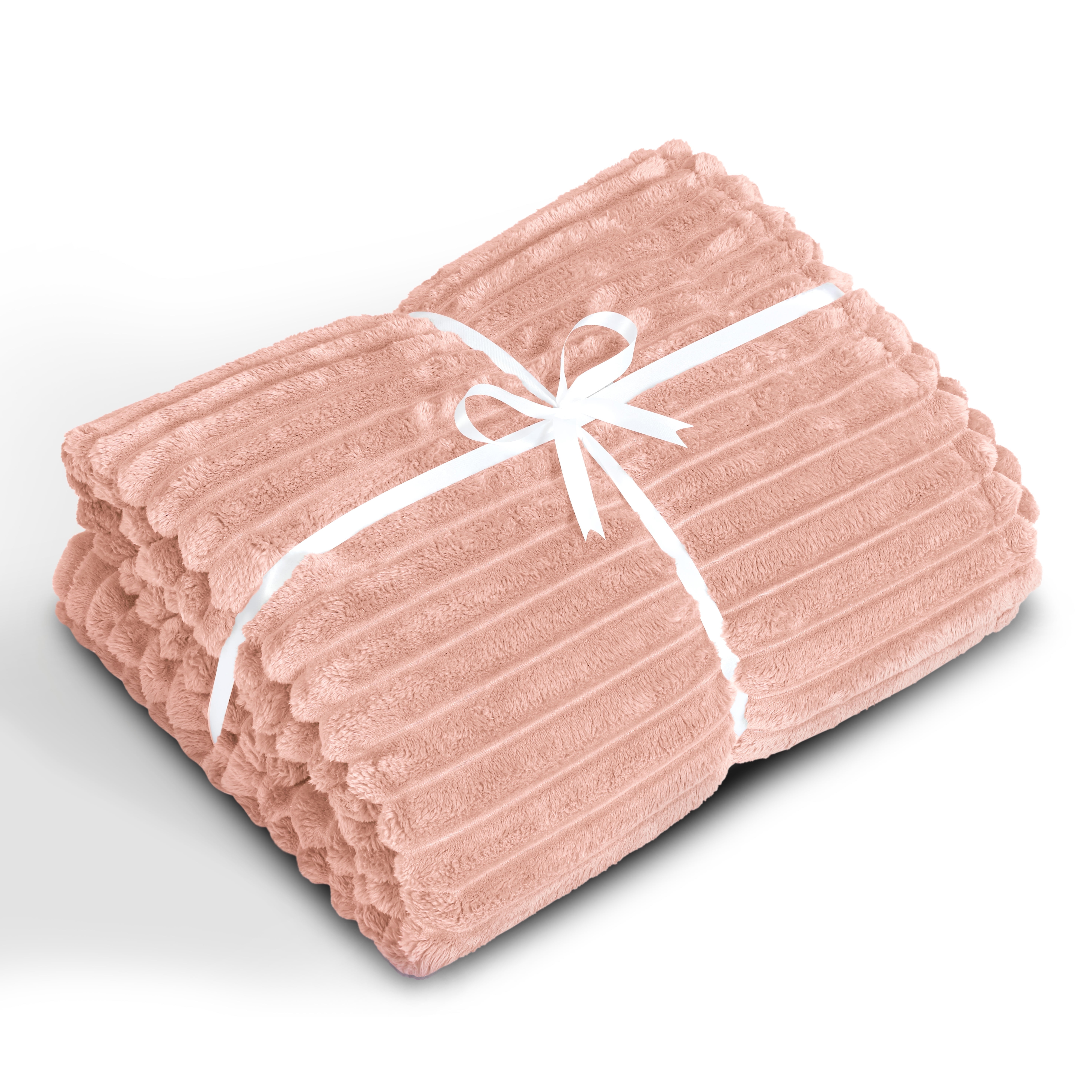 Oversized Queen Blanket for Bed (90”x100”), 400GSM Super Soft & Warm Fleece Throw Blankets for Bed, Couch, Sofa - 3D Ribbed Fluffy Lightweight Blanket All Season&nbsp;Use