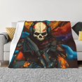 thumbnail image 3 of Throw Blanket for Couch, Vibrant Skull Soldier Super Soft Fuzzy Comfy Warm Throw Blanket, Cuteness Lightweight Cozy Plush Flannel Blanket & Throws for Sofa and Bed All Season, 3 of 5