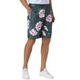 thumbnail image 5 of INSPIRE CHIC Floral Printed Shorts for Men's Flat Front Button Down Zipper Business Flower Pattern Shorts 30 Dark Green, 5 of 5