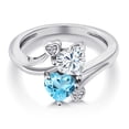 thumbnail image 3 of Gem Stone King 925 Sterling Silver White Moissanite Ring for Women (1.78 Cttw, Heart Shape 6MM, Gemstone Birthstone, Size 8), 3 of 6