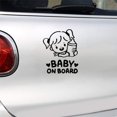 thumbnail image 3 of Fashion Car Sticker Cartoon Baby On Board Little Girl with Feeding Bottle Car Window Sticker Decal for Car, 3 of 8