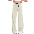 thumbnail image 5 of Cadmus Womens 30" High Waist Wide Leg Sweatpants Drapey Soft Casual Drawstring Workout Pants with Pockets, 5 of 9