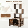 thumbnail image 3 of Gymax 56'' Tall 2-in-1 Hidden Cat Washroom Furniture w/3 Open Shelves Side Entry Doors Brown, 3 of 10