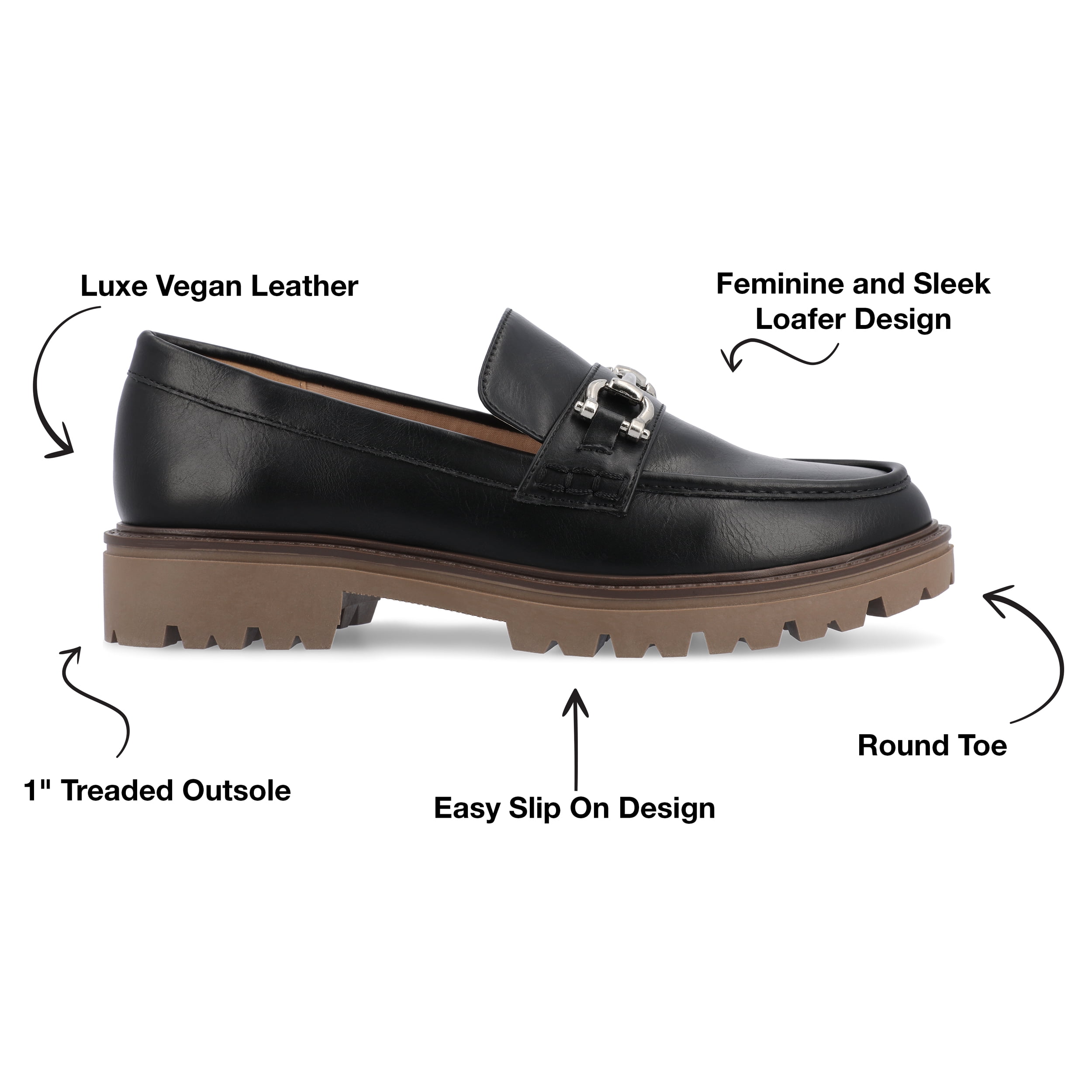 Journee Collection WomensTru Comfort Foam Jessamey Treaded Outsole Loafer Flats