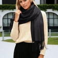 thumbnail image 4 of HNMKIU Soft Winter Scarf For Cozy Thick Wrap Shawl Elegant Neck Warmer Crafted For Casual Home Comfort And Year Round Wear Black,One Size, 4 of 5