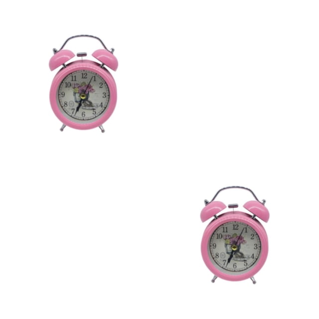 Reloj despertador Toystoory Metal con Doble Campana Rosa 2piezas