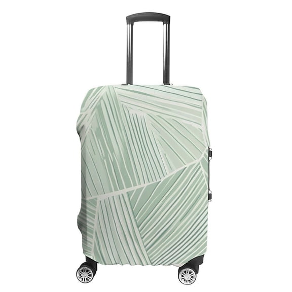 Luggage Bag Cover Is Durable And Washable It Has Double Stitching On All Sides There Are Two Openings On The Top For Travel Small LightSeaGreen Geometric Lines_3