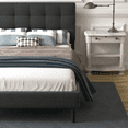 thumbnail image 6 of Lijimei Full Size Bed Frame with Upholstered Headboard, No Box Spring Needed, Dark Gray, Fabric, 6 of 10