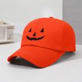 thumbnail image 5 of PureCasa Halloween Hat Adjustable Baseball Cap Sun Hat Outdoor Pumpkin Baseball Cap for Men Women Carnival Hat for Party Holiday, 5 of 7