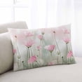 thumbnail image 2 of Pink Spring Floral Throw Pillow Cover 20 x 36 Inch Decorative Pillow Cover Green Botanical Summer Watercolor Lumbar Pillowcase Seasonal Rectangle Cushion Case for Couch Sofa Bed Living Room, 2 of 7