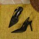 thumbnail image 4 of Sandalias de Mujer Slingback Elegante Color Sólido Color Caramelo Zapatos de Punta Puntiaguda Wmkox8yii nm7525, 4 of 4