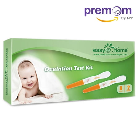 Easy@Home 8 Ovulation Test and 2 Pregnancy Test Sticks, Midstream Fertility Tests, Powered by Premom Ovulation Predictor App and Period Tracking Free iOS and Android App, (Best Period Tracking App For Android)