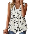 thumbnail image 2 of VISALY Sleeveless Button Down Vest for Women V Neck Loose Casual Waistcoat with Pockets Polka Dot Printed Layering Outerwear Loose Business Dressy Casual Work Office Waistcoat Blazer Vest Beige L, 2 of 7