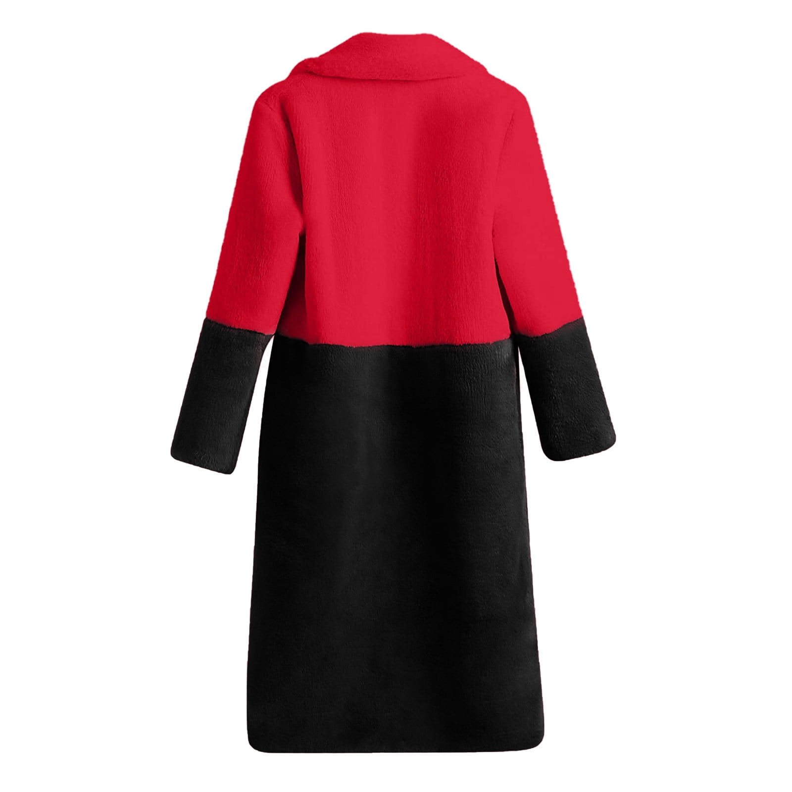 Women's Soft Faux Teddy Fuzzy Warm Long Overcoat Open Front Cardigan Lapel Collar Long Sleeve Loose Fit Jacket Coat