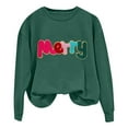 thumbnail image 4 of Chandails d'Hiver Grande Taille pour Femmes Chandail à Capuche Décontracté Imprimé de Noël Col Rond Manches Longues Vert TG, 4 of 6