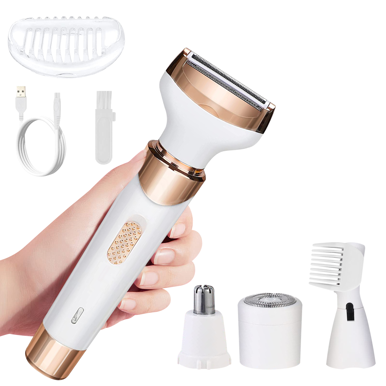 Painless Electric Shaver with Detachable Head, Women 4 in 1 Electric