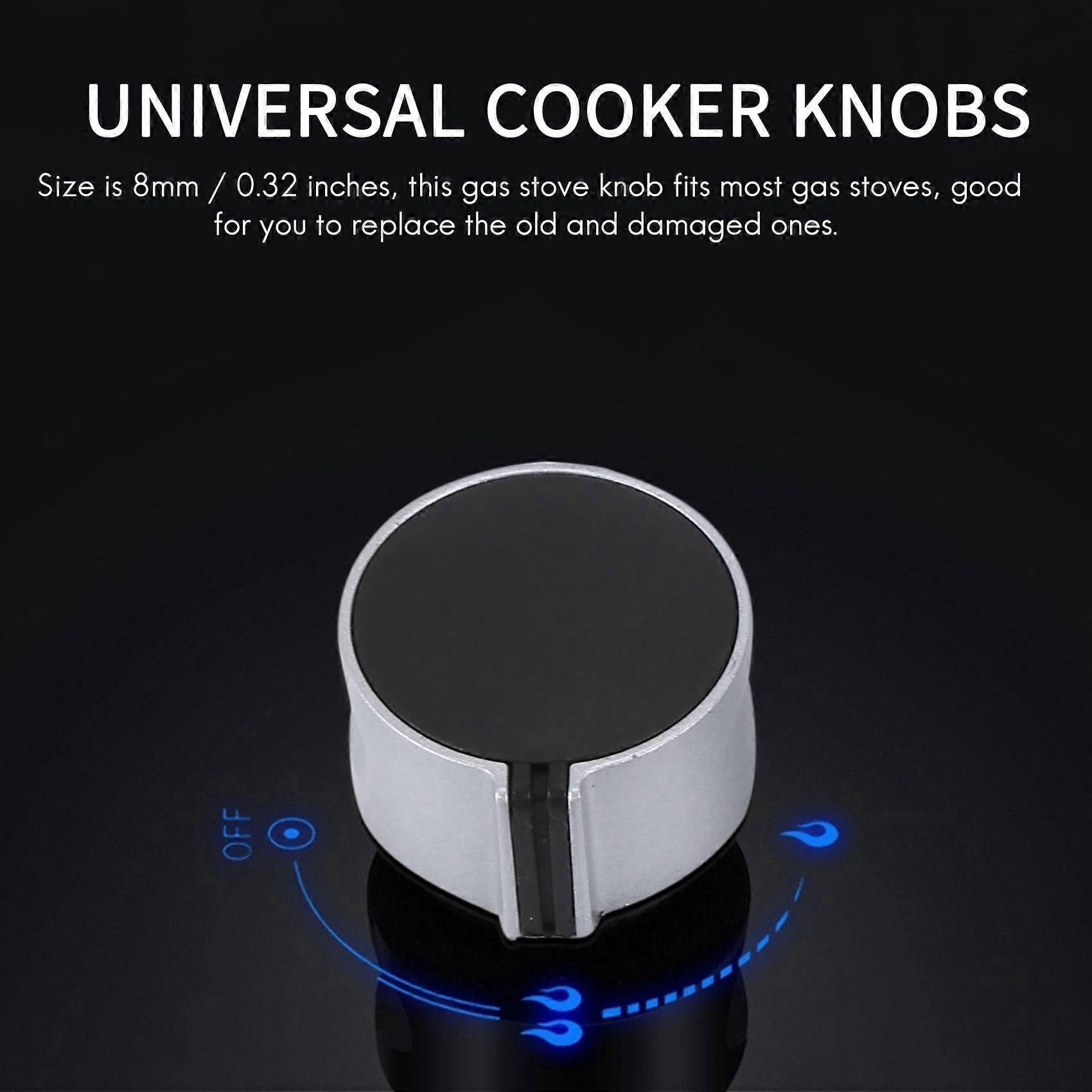 8 PCS Gas Stove Knob,8mm Cooker Control Switch Range Oven Knobs Cooktop Burner Knob For Kitchen Rep