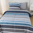 thumbnail image 1 of Mainstays 5-Piece Blue Stripe Bed in a Bag, Twin-XL, 1 of 10