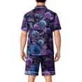 thumbnail image 4 of DORKASM Halloween Matching Pajamas for Men Pj Sets Bat Pumpkin Print Button Down Sleepwear Purple 4XL, 4 of 4