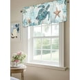 thumbnail image 4 of Blue Ocean Valances for Windows Sea Turtle Coral Starfish Retro Kitchen Valance Curtain Rod Pocket Small Curtains for Cafe Bathroom Laundry Basement 42" x 18", 4 of 8