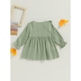 thumbnail image 4 of Canis Baby Girl Dress in A-line Style with Long Sleeves, Crew Neck, and Button Fastening, 4 of 8