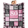 thumbnail image 1 of LHSHID 80th Birthday Gifts for Women Men 80 Fabulous Decorations Birthday Gifts Ideas Anniversary Gift Mother Mom Friends Fleece Blanket 60x80in, 1 of 4