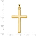 thumbnail image 3 of 14k Yellow Gold Hollow Hollow Cross Charm Pendant, 3 of 7