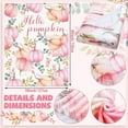 thumbnail image 3 of zuhoeo Fall Blanket - Pink Pumpkins & Leaves, Soft & Warm, 60 x 50 Inches, Perfect for Fall, Thanksgiving & Home Decor, 3 of 6