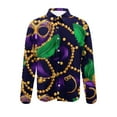thumbnail image 4 of lcziwo Mardi Gras Outfit for Men 2025 Long Sleeve Casual Button Down Shirts Carnival Mask Graphic Button-Up Shirt Novelty Funny Holiday Party Shirts Multicolor XXL, 4 of 6