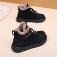 thumbnail image 4 of Leopard Print Snow Boots for Women Splicing Leather Platform Booties Furry Lined Non-Slip Walking Shoes, 4 of 8