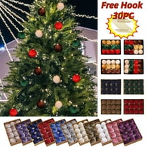 Christmas Ornaments Balls Large 12 Pcs Velvet Christmas Balls Flocked Christmas Tree Ornaments Balls Plastic Xmas Decorative Hanging Ornaments Christmas Tree Decoration Indoor 8cm/3.14in