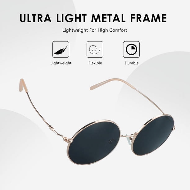 2 Pack Vintage Round Sunglasses for Men and Women UV400  display picture 3