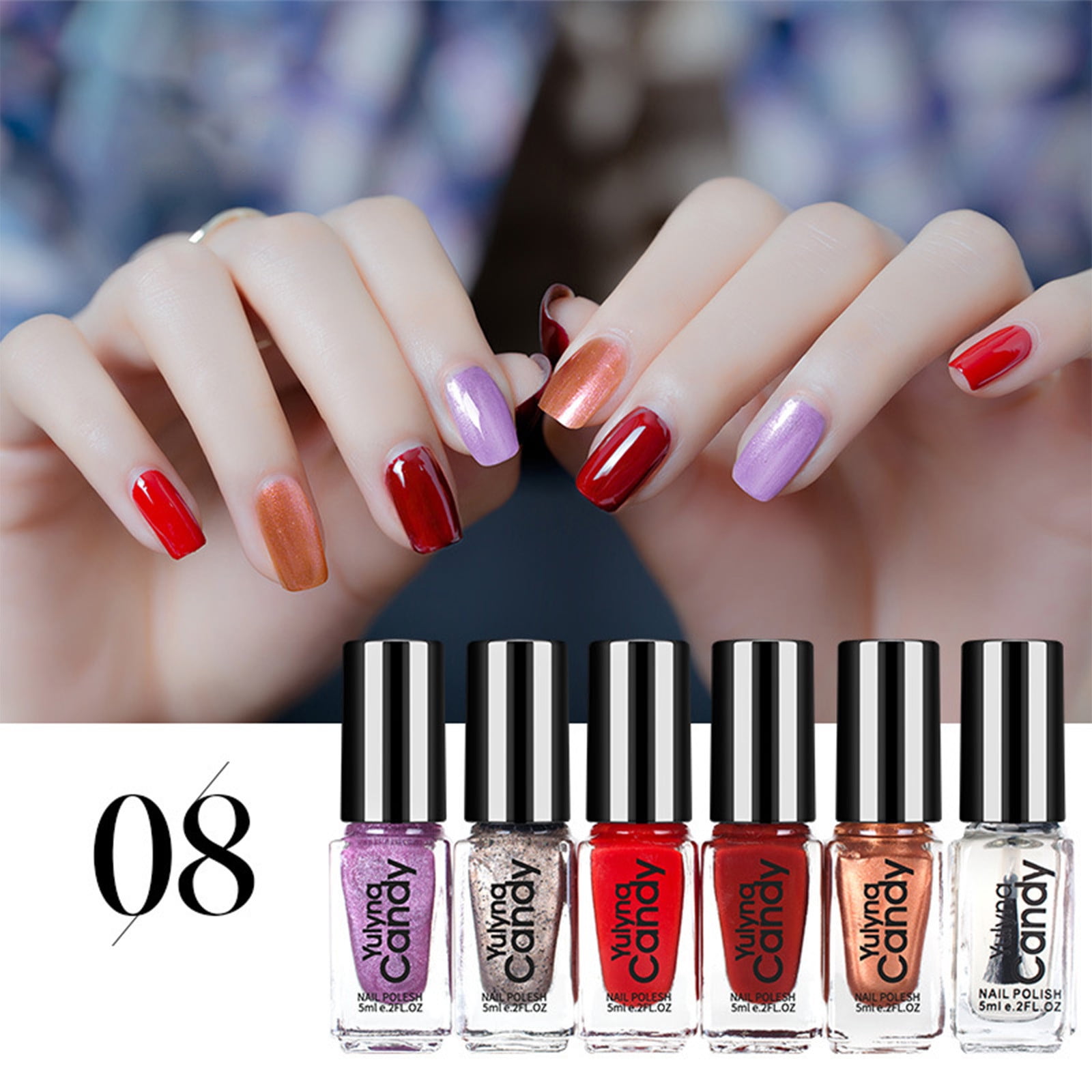 6 Bottles Of Nail Polish Non-tearable No Baking Quick-drying And Lasting - 6 Bottles Of Nail Polish Non-tearable No Baking Quick-drying And Lasting -
