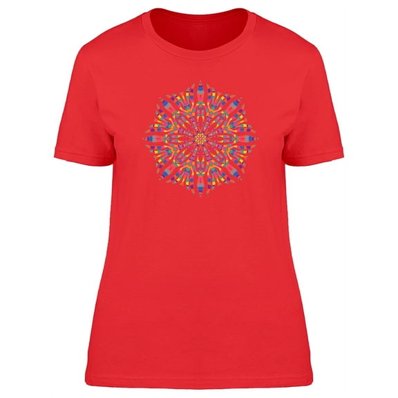 Mandala With Bright Colors Stars T-Shirt Women -Image by Shutterstock, Female Small
