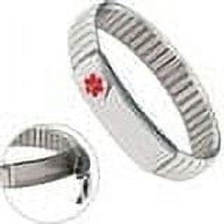 Wollet 7.5'' Stretch Medical Alert Bracelet for Women or Men, Easy on Easy off, Stainless Steel ID Bangle Personalized, Width:0.5''