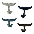 thumbnail image 2 of Zeckos Cast Iron Whale Tail Wall Hooks Coastal Home Decor Hangers Set of 4, 2 of 8