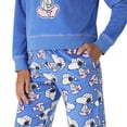 thumbnail image 5 of Richard Leeds International Womens Snoopy Peanuts Matching 2 Piece Long Sleeve Pajama Top & PJs Jogger Pants Set with Pockets - Soft & Cozy Sleep & Loungewear Pajamas Sets for Women, Blue, L, 5 of 6